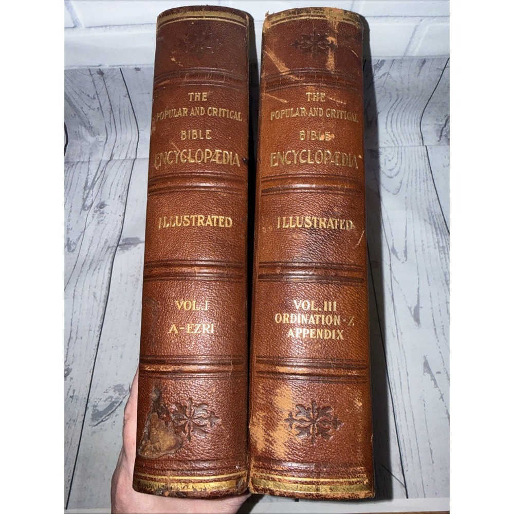 Antique 1908 Popular and Critical Bible Encyclopedia Volumes 1 & 3 Illustrated